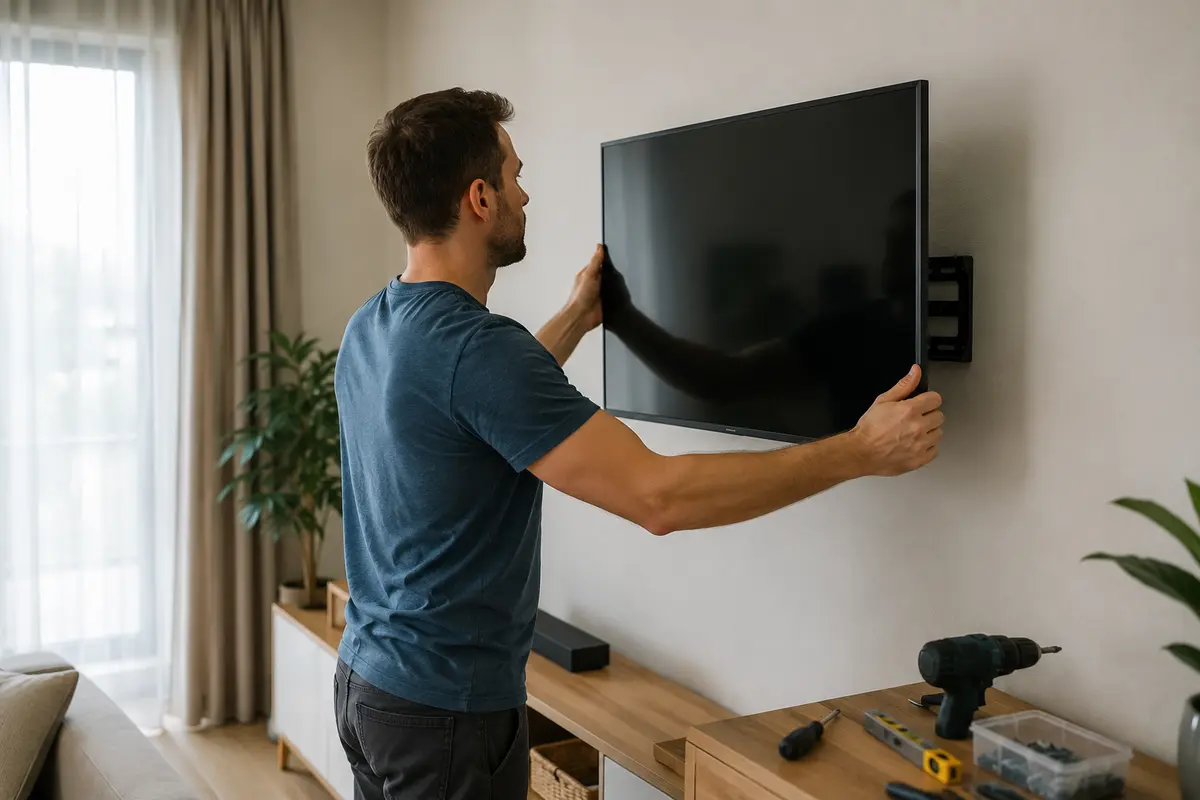 Montarea pe perete a unui televizor de 43 inch