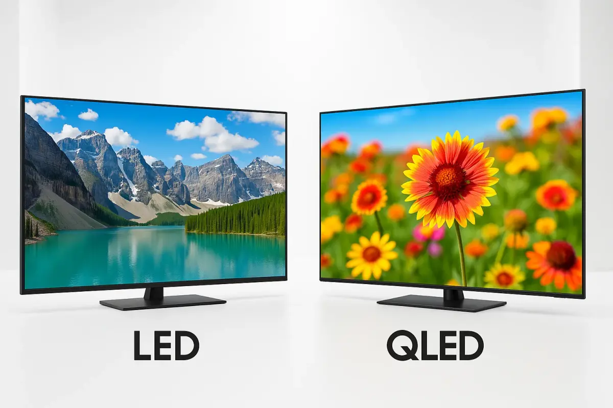 Comparatie televizor LED vs QLED - diferente de culoare si contrast
